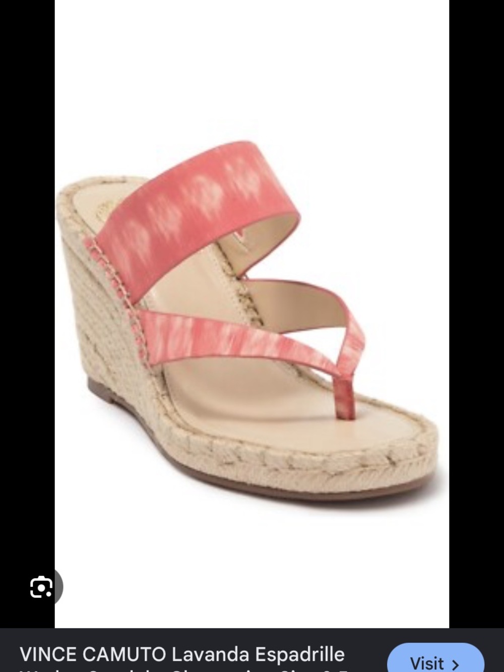 Vince Camuto Lavanda Pink and White Wedge Sandals 9M BNWT